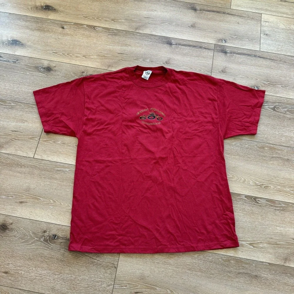 Vintage Jesus Tee Shirt Mens XL Red OCC Orange Country Choppers Sword God y2K